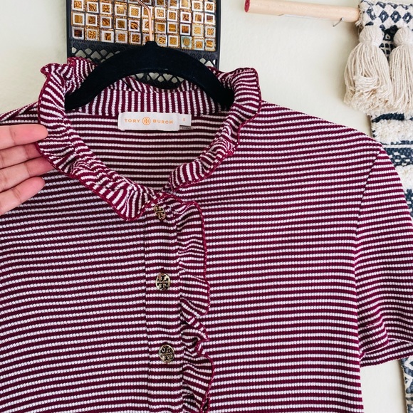 Tory Burch ruffle lidia polo top - Picture 5 of 7